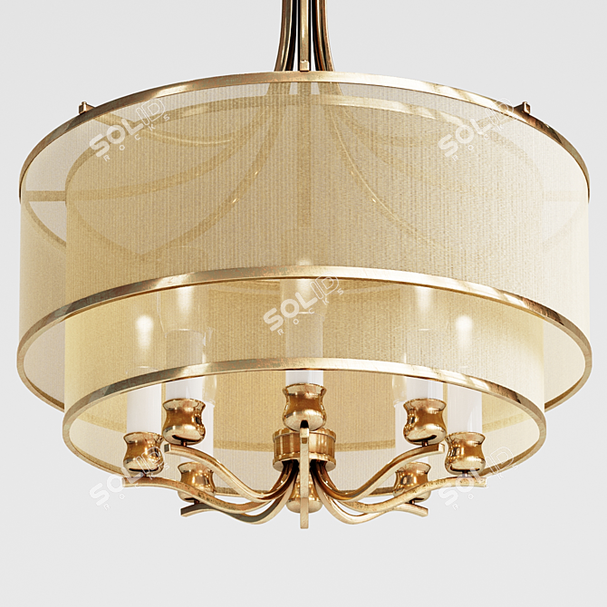 Antique Brass 6-Light Pendant: Nor 3D model image 3
