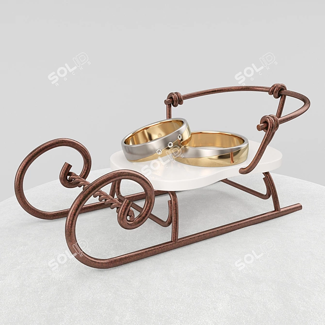 Golden Wedding Sleigh 3D model image 1