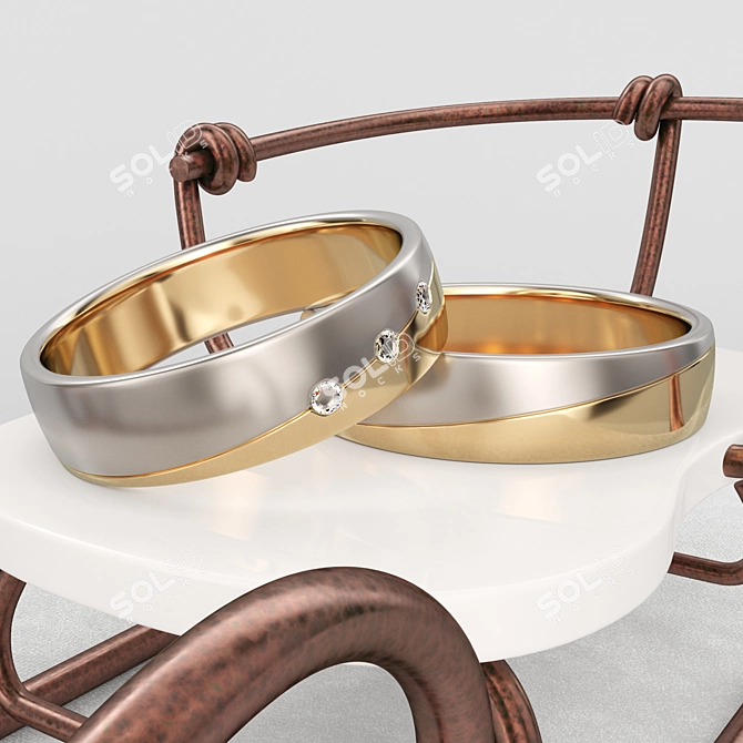 Golden Wedding Sleigh 3D model image 2