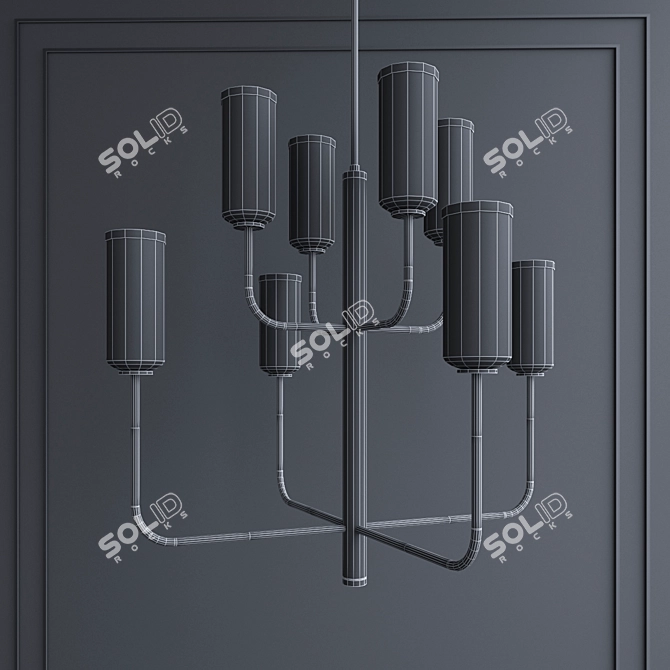 Aeon_F6278: Modern Metal and Glass Pendant Light Fixture 3D model image 2