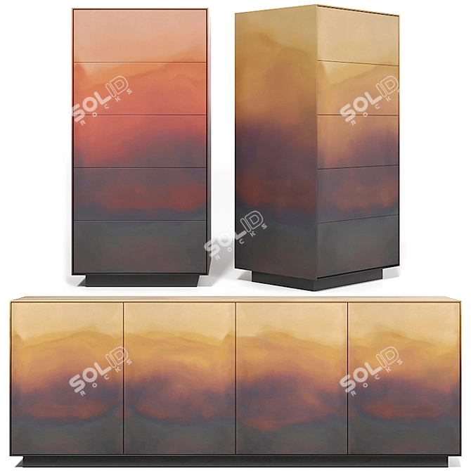 Elegant De Castelli Marea Sideboard 3D model image 1