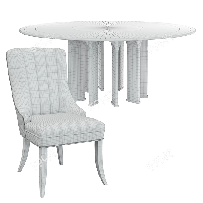 Elegant Baker Dining Set 3D model image 3