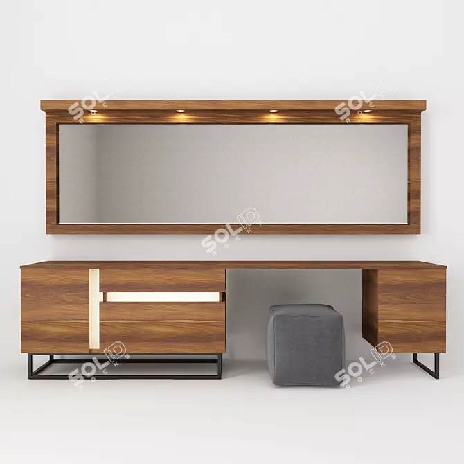 Glam LED Dressing Table 3D model image 1