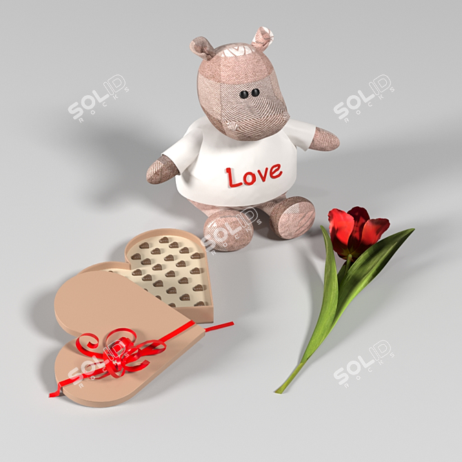 Romantic Love Story Toy 3D model image 1