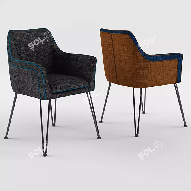 Industrial Style Dining Chair 3D model image 1