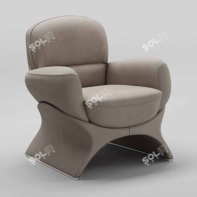 Sculptural Elegance: Mascheroni La Goccia Armchair 3D model image 1