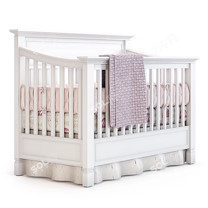 Larkin Cot: Sturdy and Adjustable 3D model image 1