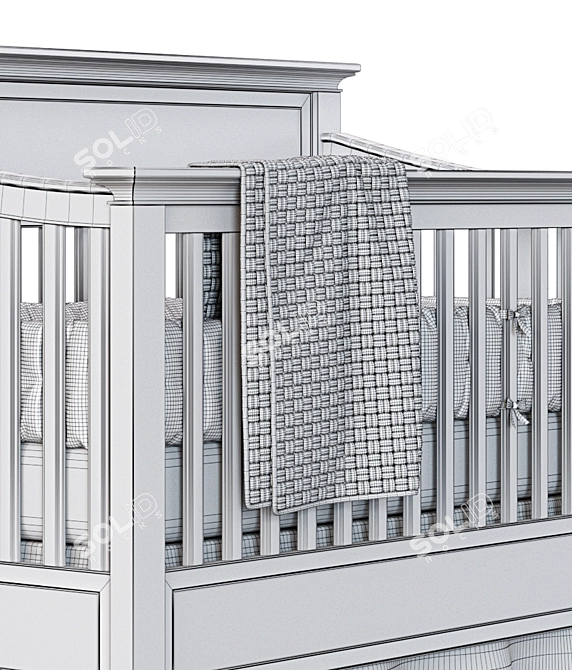 Larkin Cot: Sturdy and Adjustable 3D model image 3