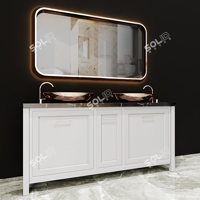 Modern Bath Suite: 3D Model, Textures, Materials 3D model image 2