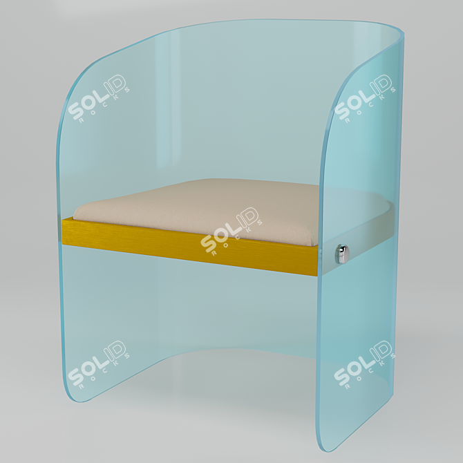 Title: Sleek Glass Chair 3D model image 1