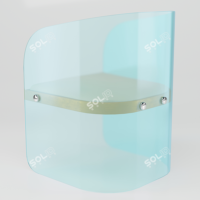 Title: Sleek Glass Chair 3D model image 2