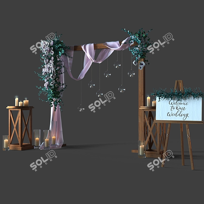 Elegant Bliss Wedding Décor 3D model image 1