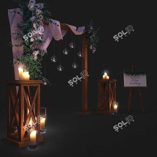 Elegant Bliss Wedding Décor 3D model image 2