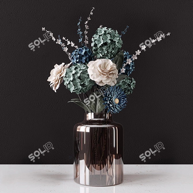 Elegant Floral Corona Accent 3D model image 1