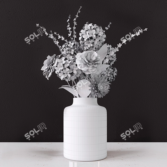 Elegant Floral Corona Accent 3D model image 2