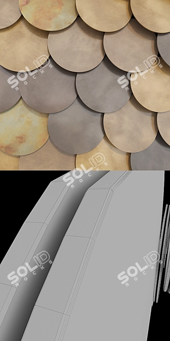 Sleek Circle Wall Panels 3D model image 3
