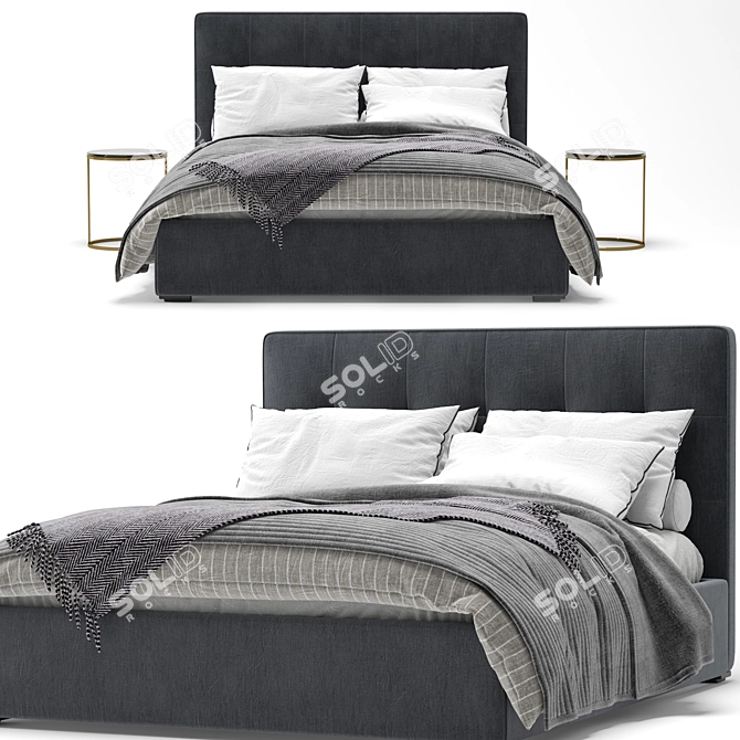 Elegant Meridiani Bed: Perfect for a Restful Sleep 3D model image 2