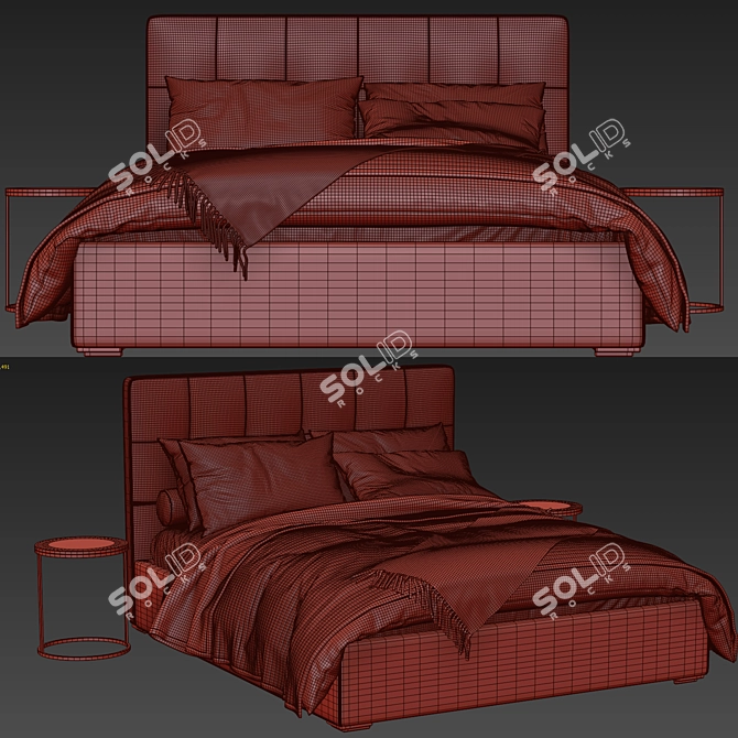 Elegant Meridiani Bed: Perfect for a Restful Sleep 3D model image 3