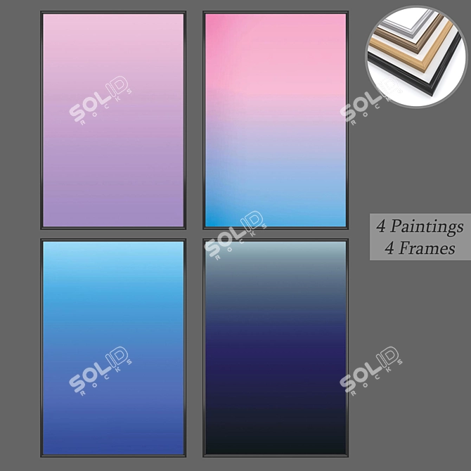 Multiframe Wall Art Set 3D model image 1