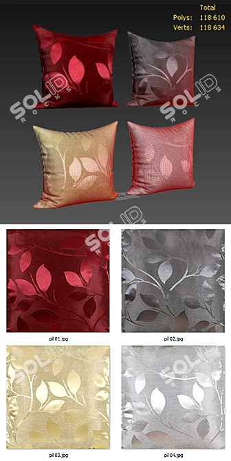 Decorative CaliTime Pillow Set 3D model image 2