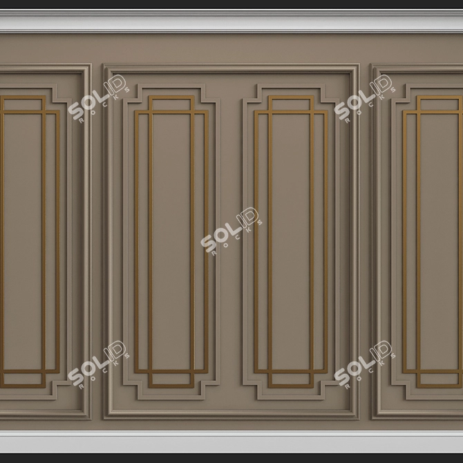 3D Wall Moulding Design Kit 3D model image 1