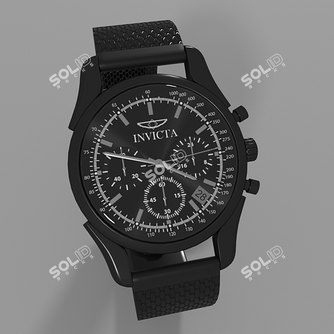 Handcrafted High-Polished Wristwatch 3D model image 2