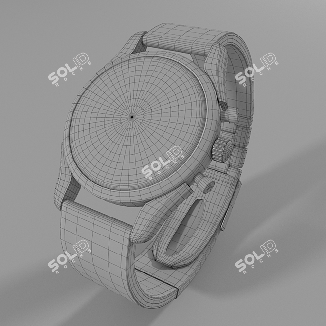 Handcrafted High-Polished Wristwatch 3D model image 3