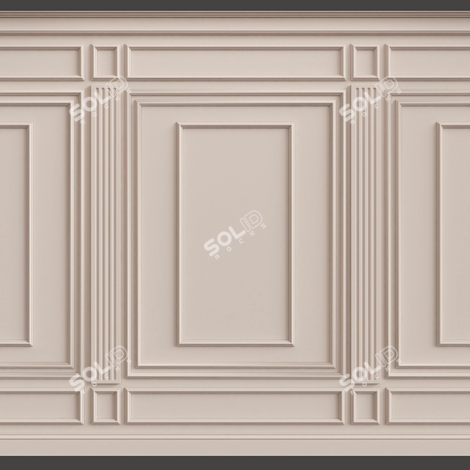 Elegant Wall Moulding: Enhance Your Décor 3D model image 1