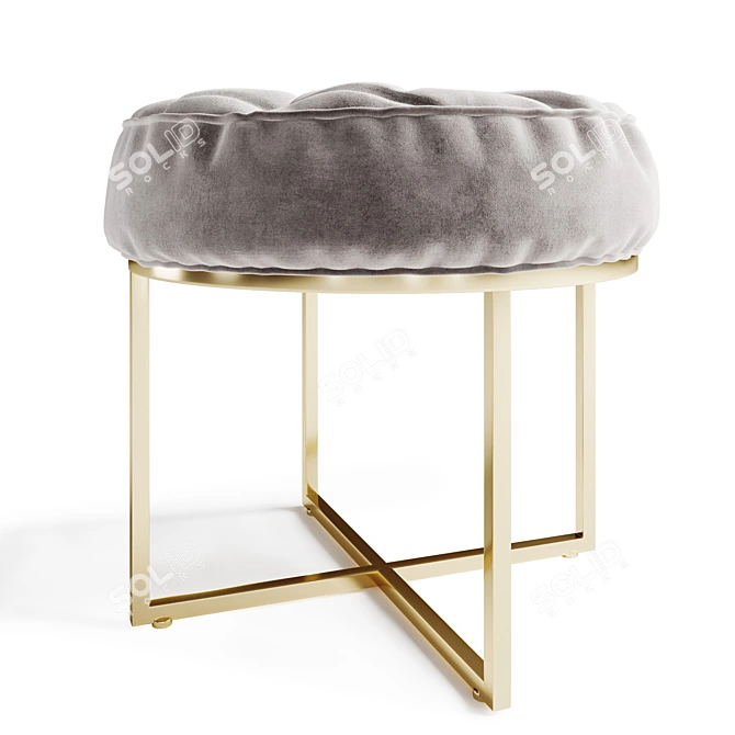 Luxe Layla Ottoman: Fashionable and Functional 3D model image 1