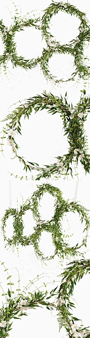 Lush Green Wreaths: Perfect Home Decor 3D model image 2