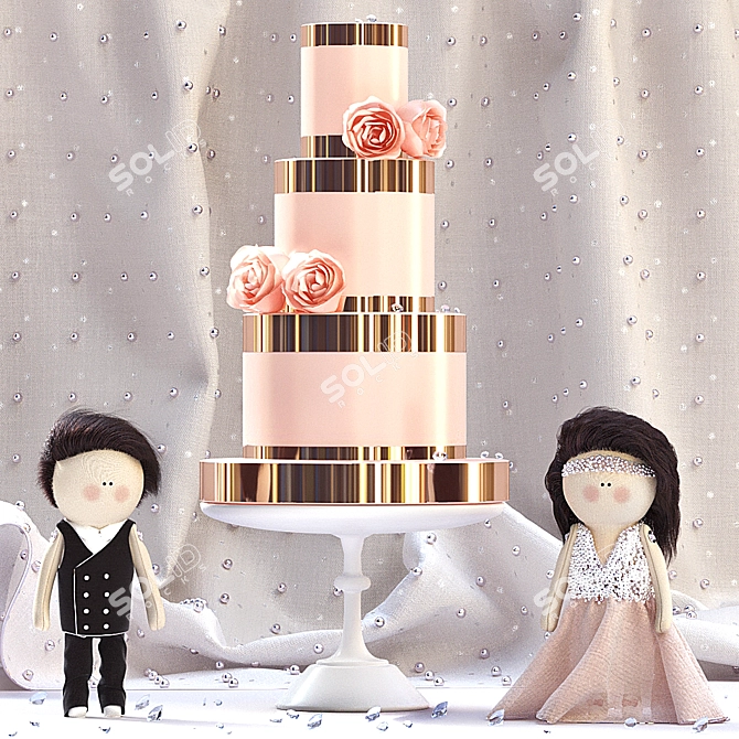 Elegant Wedding Table Decor 3D model image 1