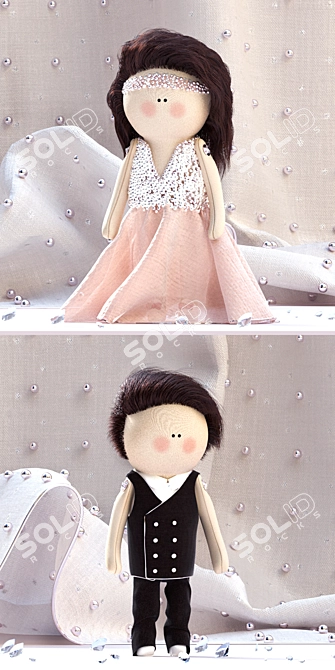 Elegant Wedding Table Decor 3D model image 2