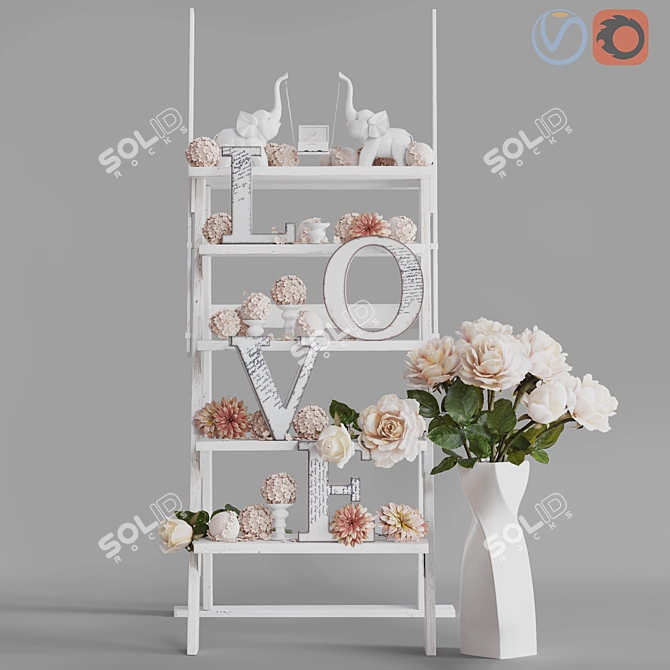 Elegant Wedding Decor Set 3D model image 1