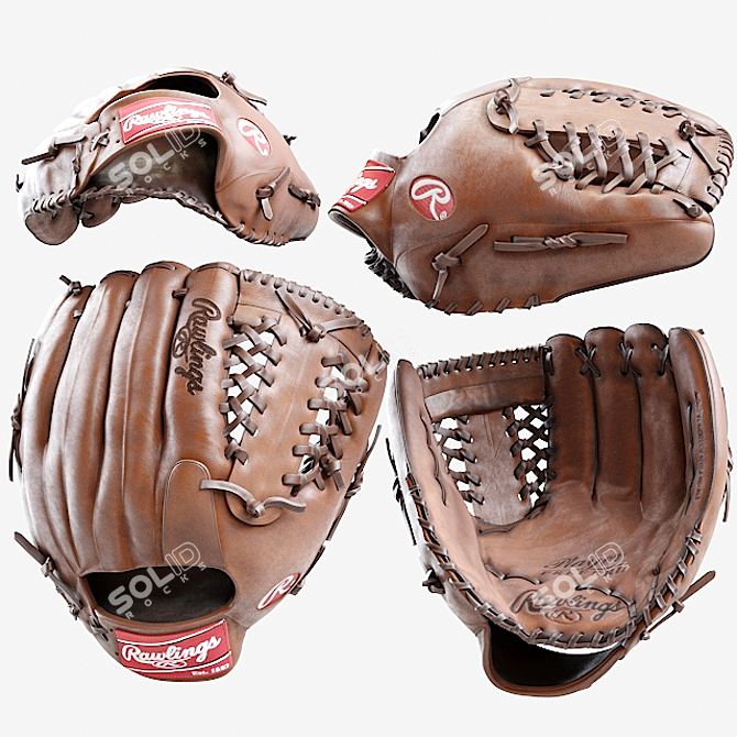 Rawlings Baseball Gloves 3D model image 1