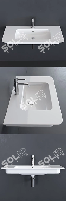 Green Up Wall-mounted Ceramic Washbasin 3D model image 2