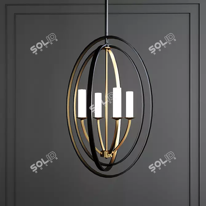 Dublin Bronze Pendant Light 3D model image 1