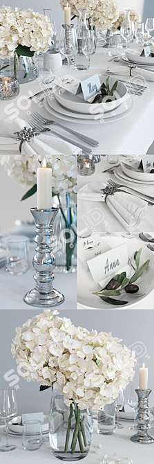 Elegant Dining Set 3D model image 2