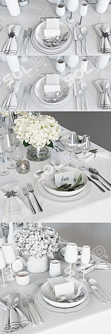 Elegant Dining Set 3D model image 3