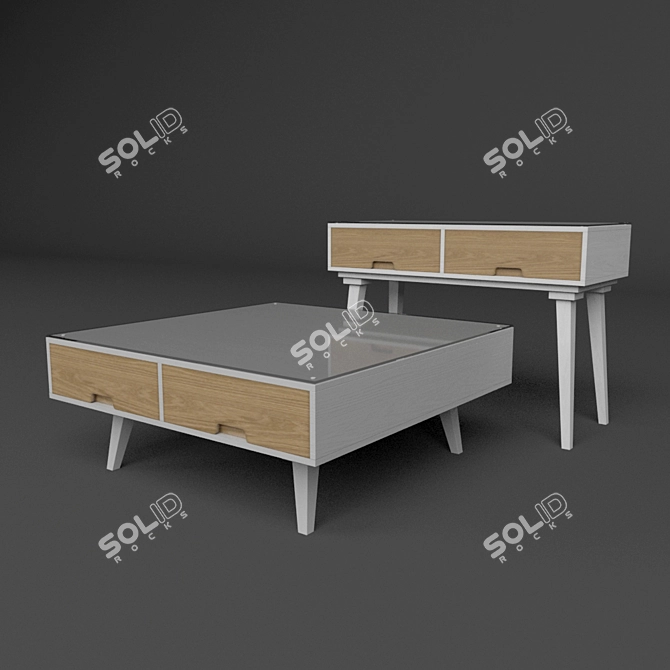 TAHA 02 Furniture Set Duo 3D model image 1