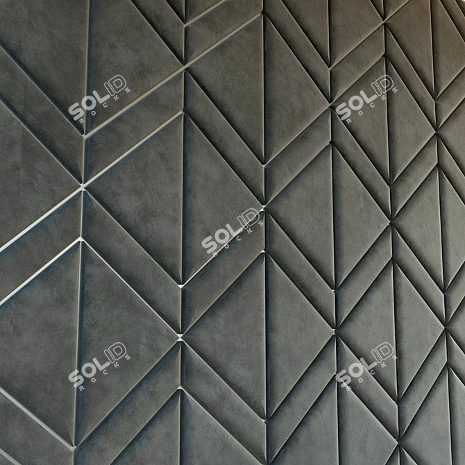 Sleek Metallic Soft Wall Panel 3D model image 2
