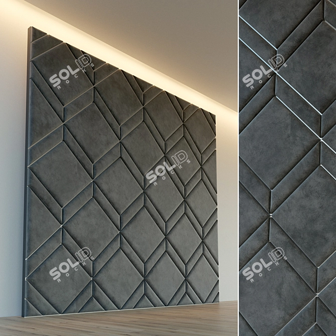 Soft Panel Decor: Customizable Metal Accent Wall Design 3D model image 1