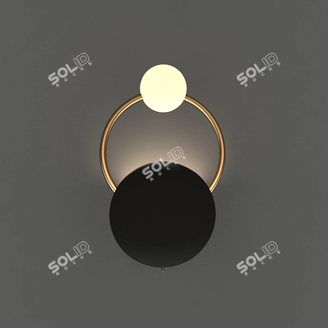 Gold Ring Wall Light 3D model image 1