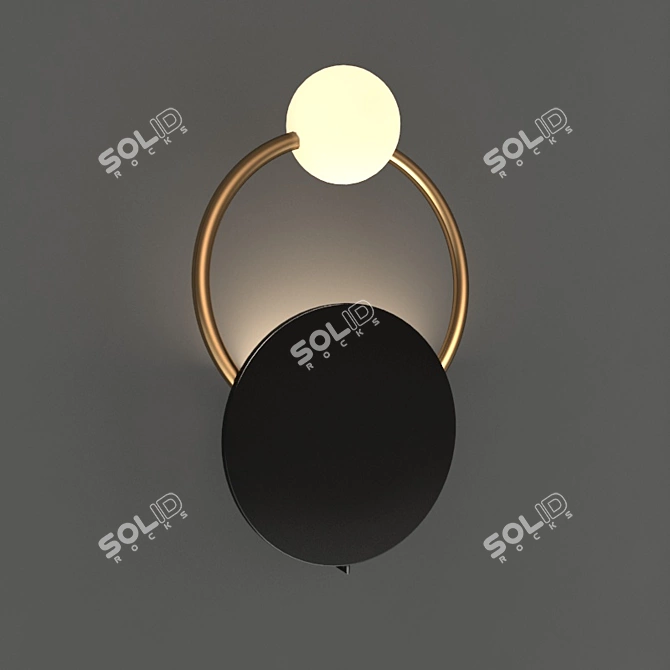 Gold Ring Wall Light 3D model image 2