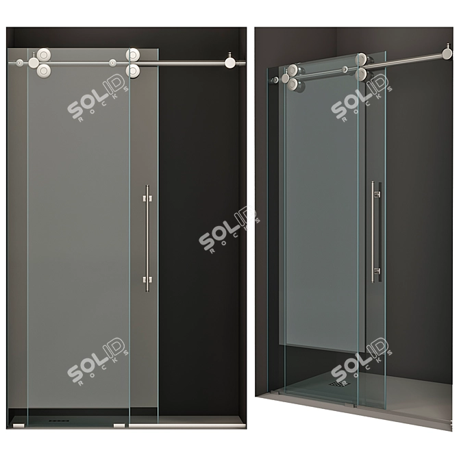 Contemporary Sydney Shower Doors 3D model image 1