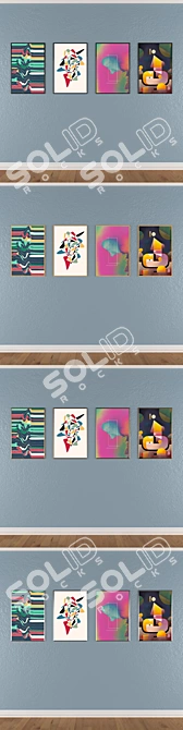 Contemporary Wall Art Set 3D model image 3