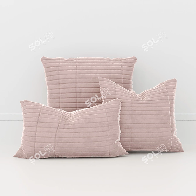 3D Model Cushions Set with Realistic Textures 3D model image 1