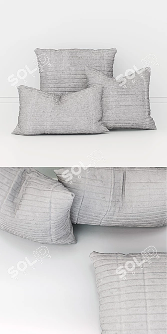 3D Model Cushions Set with Realistic Textures 3D model image 2