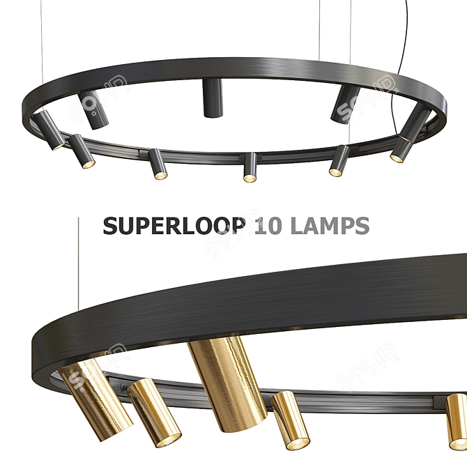 Title: Superloop Spy - 10 Deltalight Lamps 3D model image 1