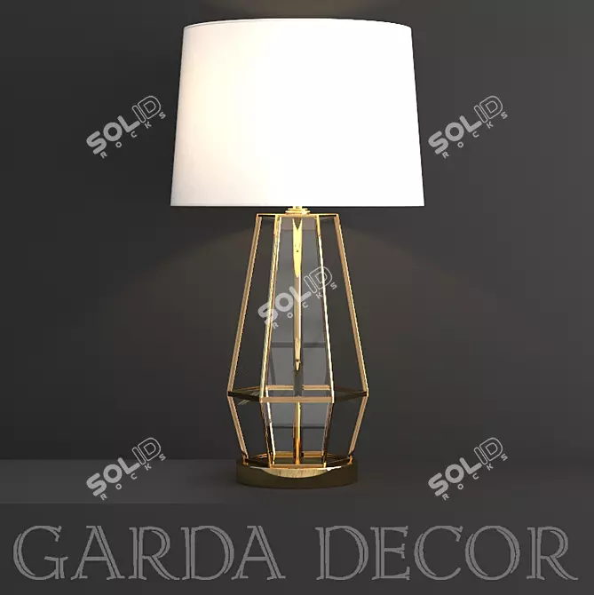 Garda Decor Glass & Gold Desk Lamp 3D model image 1