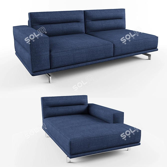 Elegant Natuzzi Audacia Sofa 3D model image 2